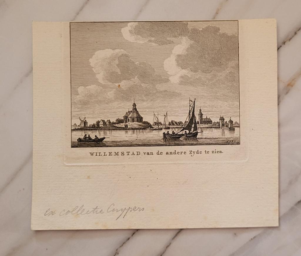 Originele 18e-eeuwse Kopergravure Willemstad (C. Pronk, ca., Antiek en Kunst, Verzenden