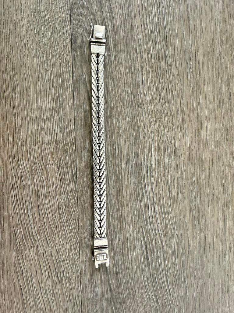 Silk armband heren, Sieraden, Tassen en Uiterlijk, Armbanden, Ophalen of Verzenden, Zo goed als nieuw, Zilver
