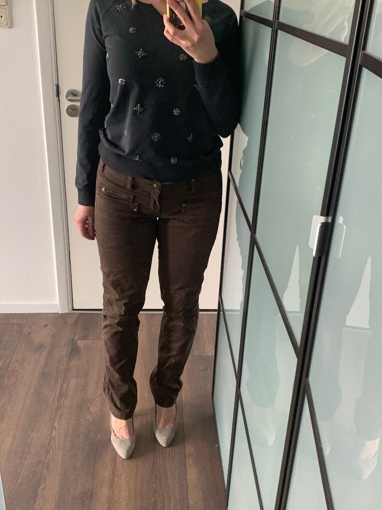 Zara zachte chocobruin bruin low rise broek pantalon maat 42, Bruin, Zara, Maat 42/44 (L), Nieuw