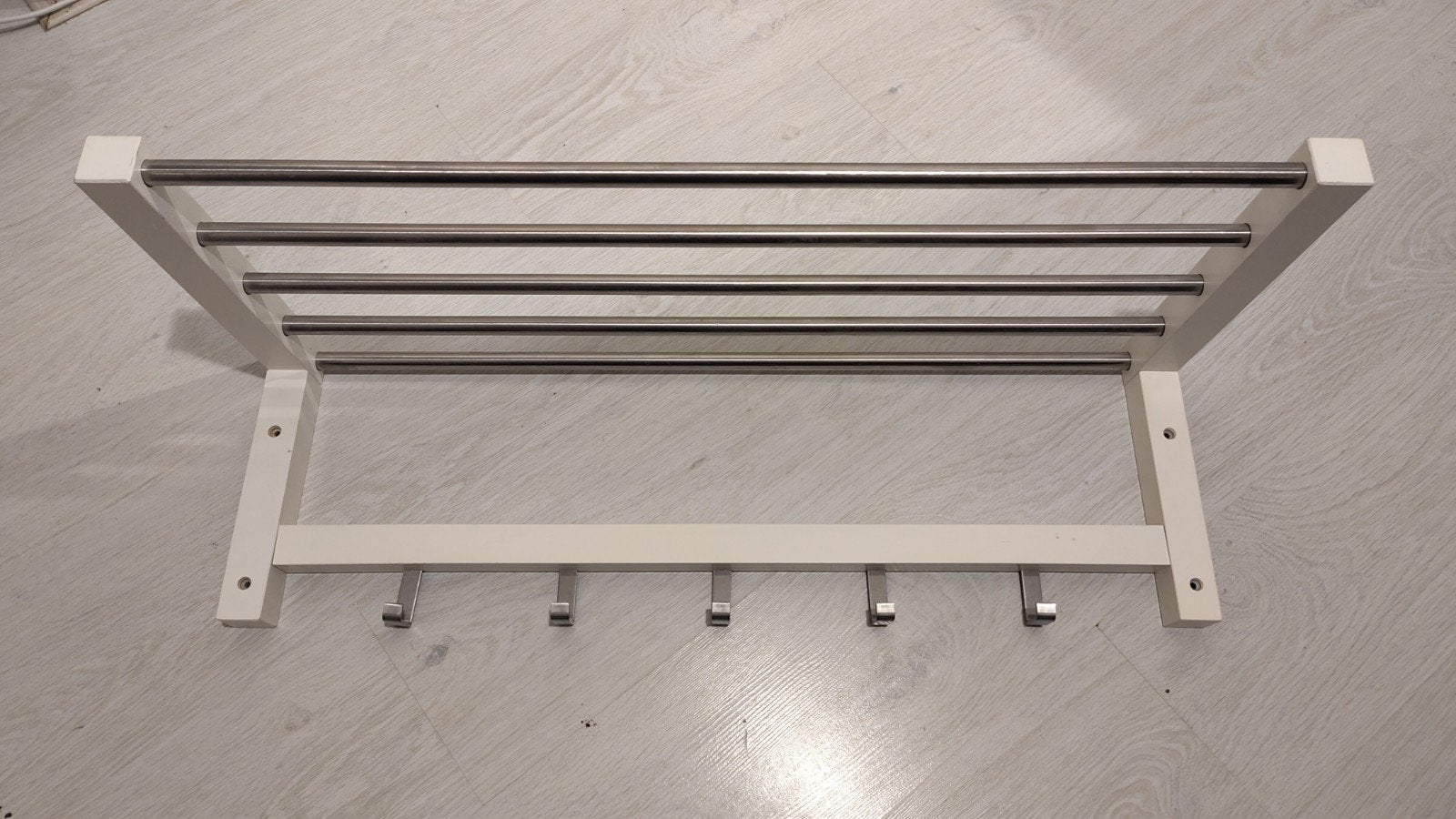 IKEA TJUSIG wandkapstok met 5 haken en roedes, Gebruikt, Minder dan 100 cm, Hout, Ophalen