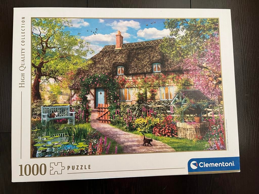 Legpuzzel 1000 stukjes - Cottage met tuin, Ophalen of Verzenden, 500 t/m 1500 stukjes, Zo goed als nieuw, Legpuzzel