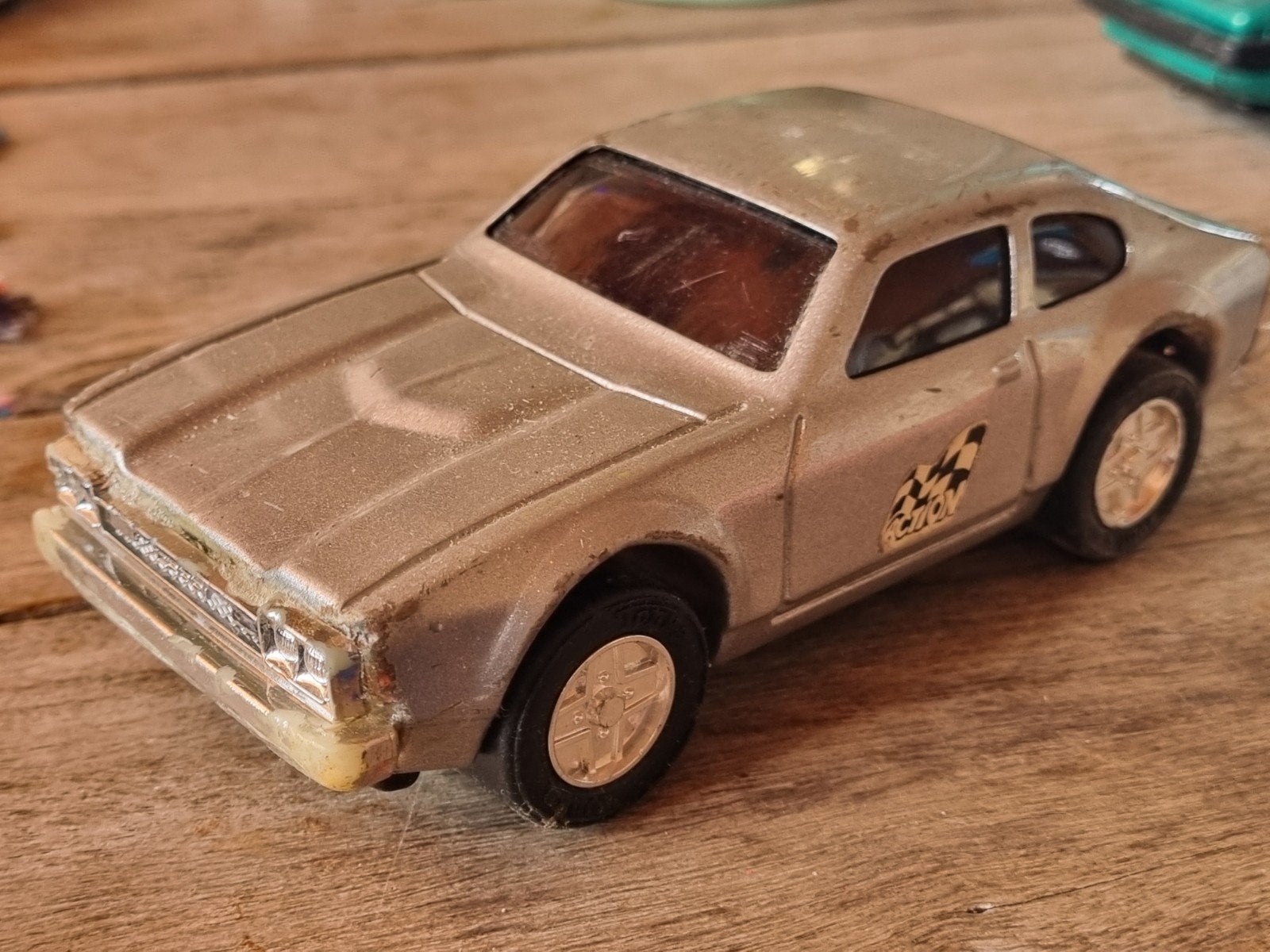 Vintage Tonka Ford Capri - Zilverkleurige raceauto, Ophalen of Verzenden, Gebruikt