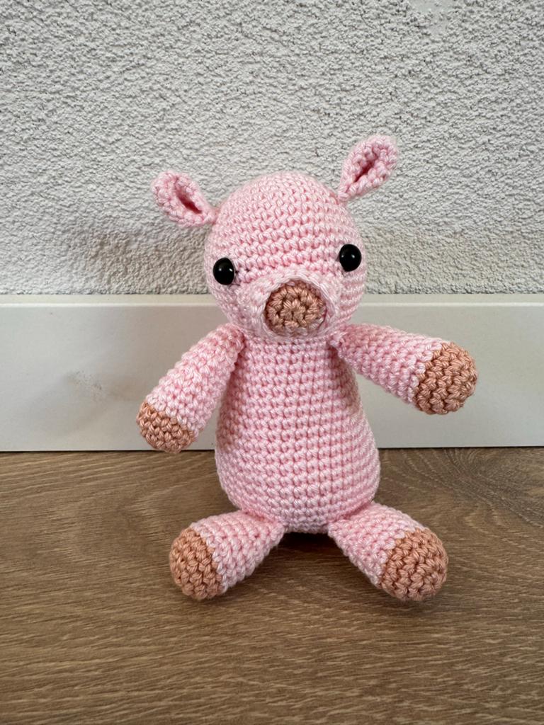 Gehaakte knuffels: Varken, Vleermuis, Zeehond, Kinderen en Baby's, Speelgoed | Knuffels en Pluche, Zo goed als nieuw, Overige typen