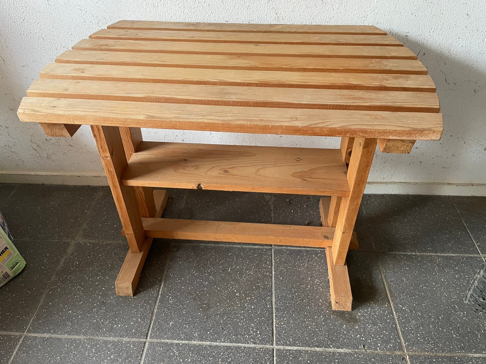 Houten tafeltje, Ophalen, Zo goed als nieuw, 60 cm of meer, Rechthoekig