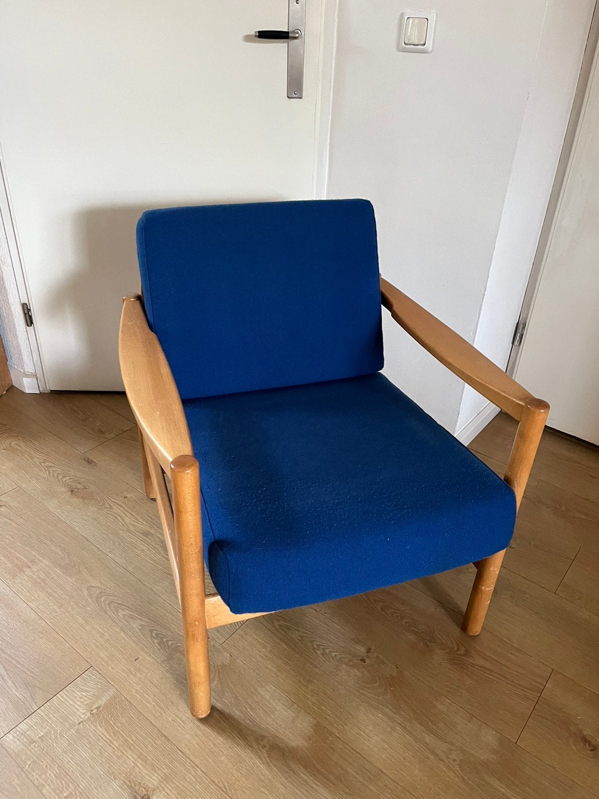 Fauteuil retro vintage Scandinavisch design…, Ophalen, Gebruikt, 75 tot 100 cm, 50 tot 75 cm