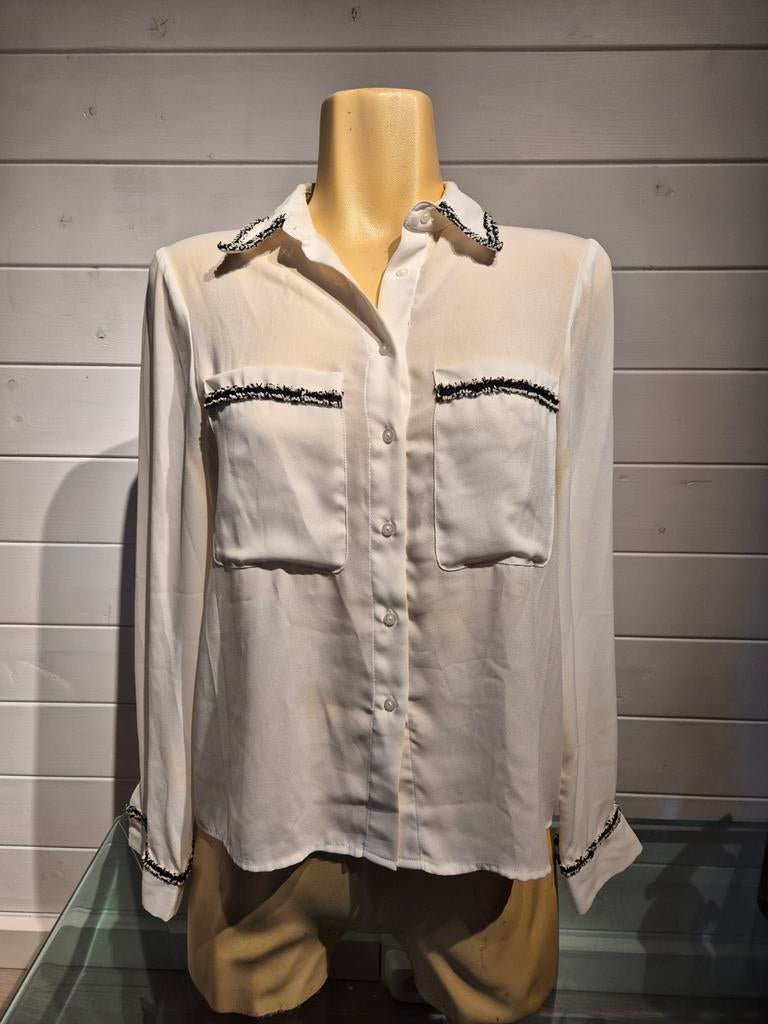 Witte Blouse van de Zara, Wit, Ophalen of Verzenden, Zo goed als nieuw, Maat 36 (S)