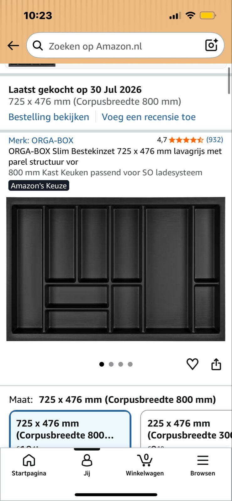 ORGA-BOX Slim Bestekinzet 725x476mm voor 800mm Kast, Overige typen, Kunststof, Nieuw, Ophalen of Verzenden