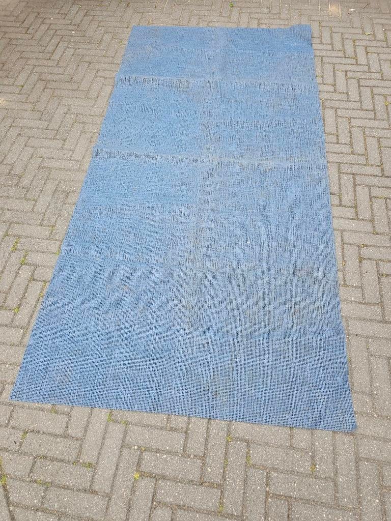 Blauw vloerkleed - 250x125 cm, Caravans en Kamperen, Caravan accessoires, Ophalen of Verzenden, Gebruikt