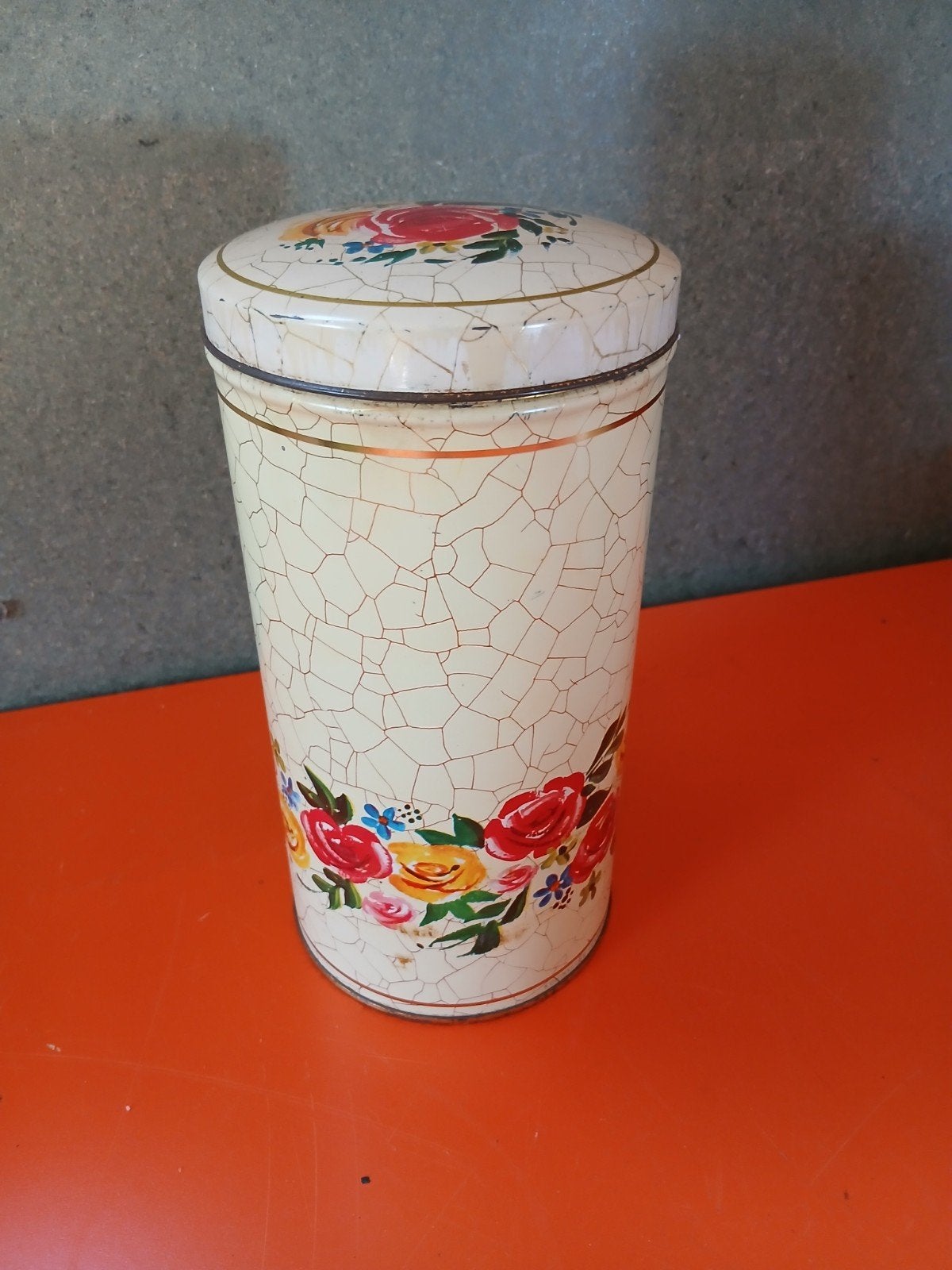 Vintage blikken bus met bloemendecoratie, Ophalen of Verzenden