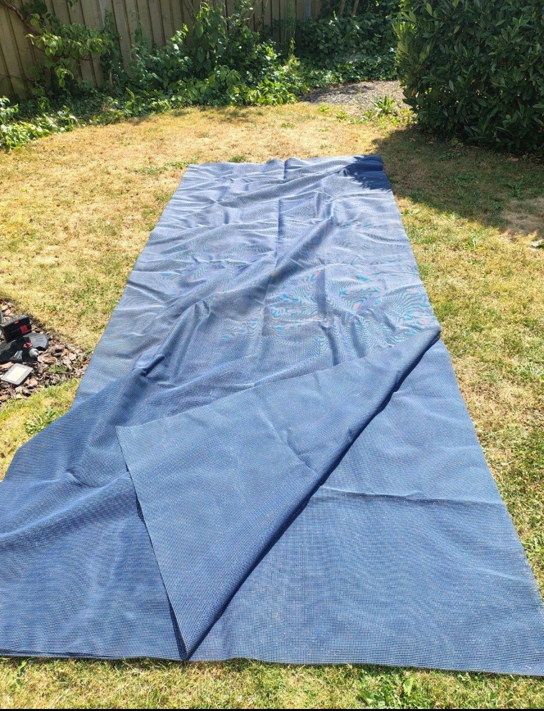 Blauw grondzeil/tenttapijt voor camping of tuin, Ophalen, Gebruikt