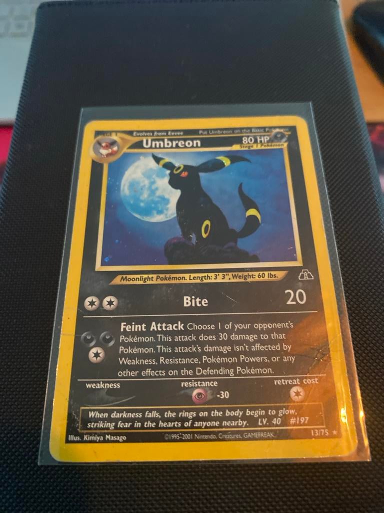 Pokémon Umbreon 13/75 Neo Discovery Holo Rare, Ophalen of Verzenden, Gebruikt, Losse kaart, Foil
