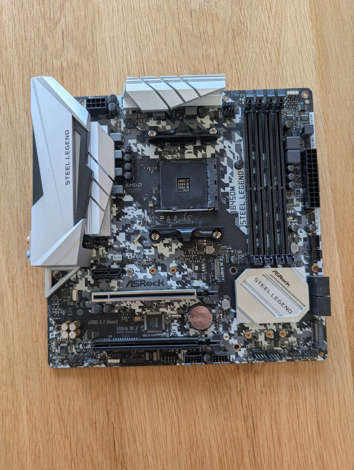 ASRock B450M Steel Legend moederbord, DDR4, AM4, Ophalen of Verzenden, Zo goed als nieuw