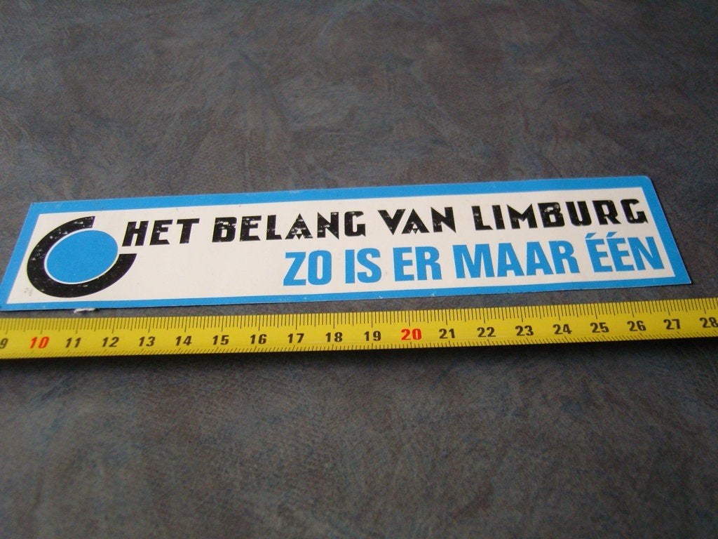 sticker Het belang van Limburg zo is erm maar één, Verzamelen, Ophalen of Verzenden, Zo goed als nieuw