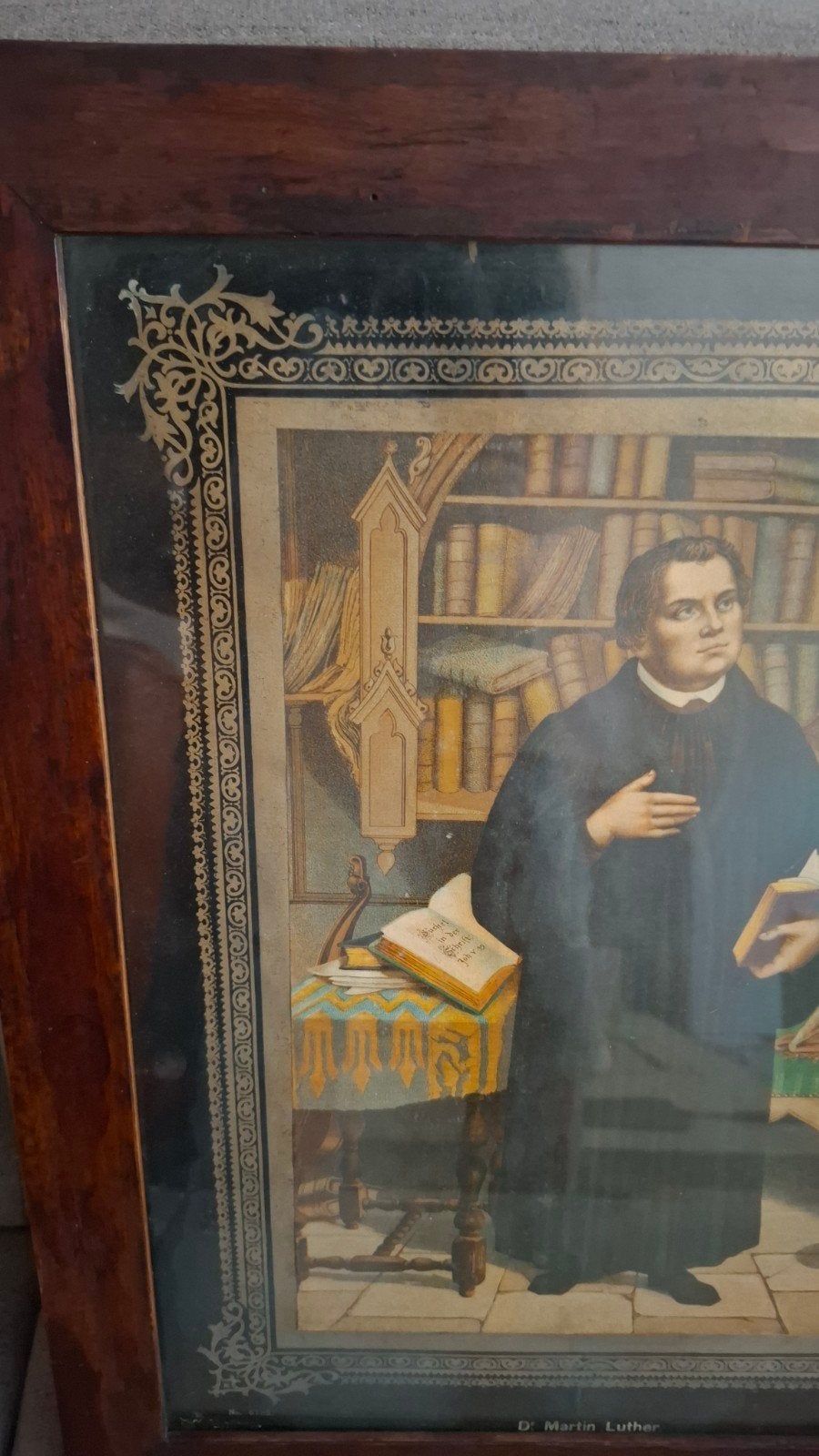 Antieke Luther prent in lijst - Dr. Martin Luther, Ophalen of Verzenden