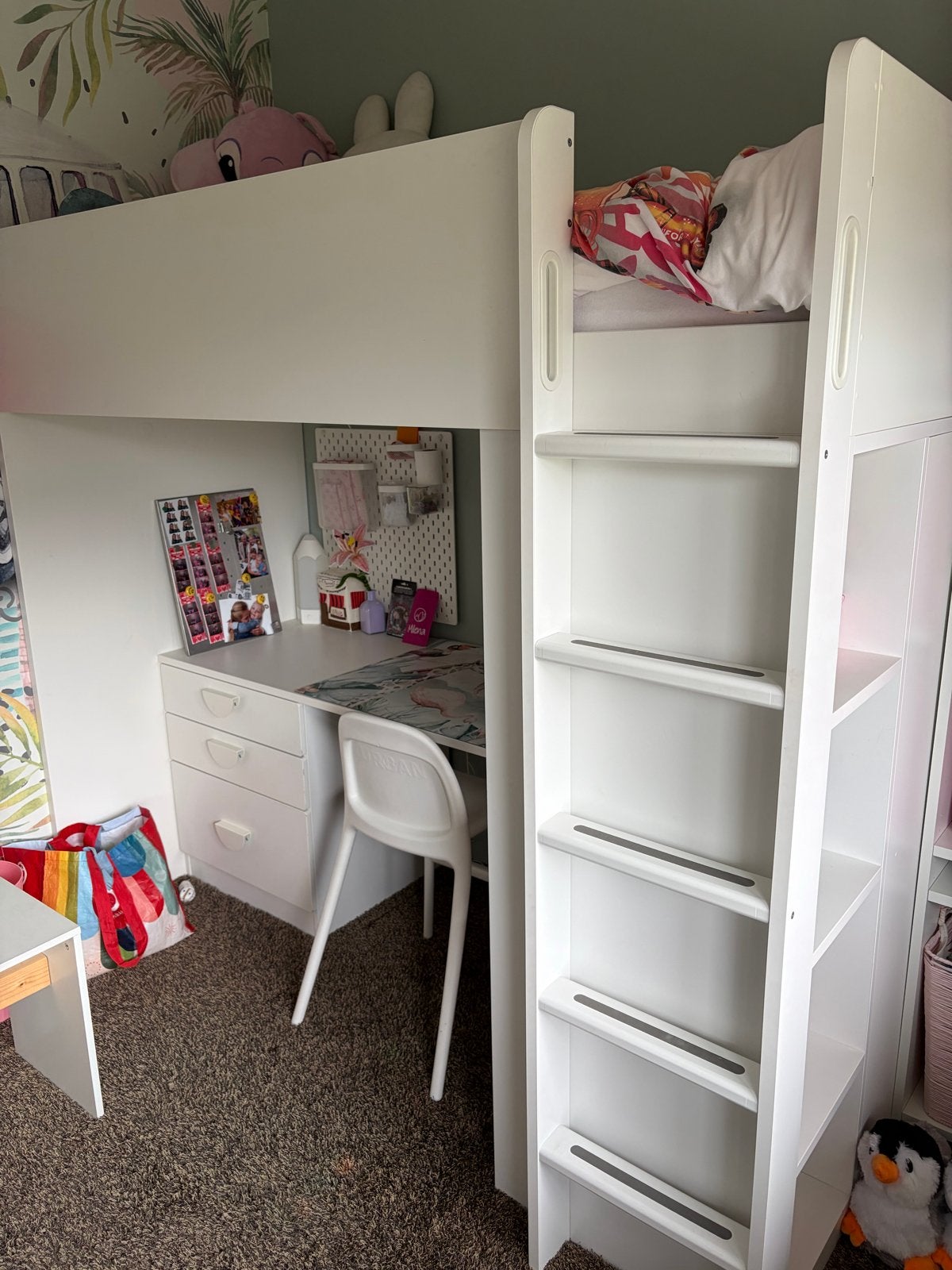 IKEA SMÅSTAD Hoogslaper met bureau en opbergruimte, Ophalen, Gebruikt, Eenpersoons, 200 cm