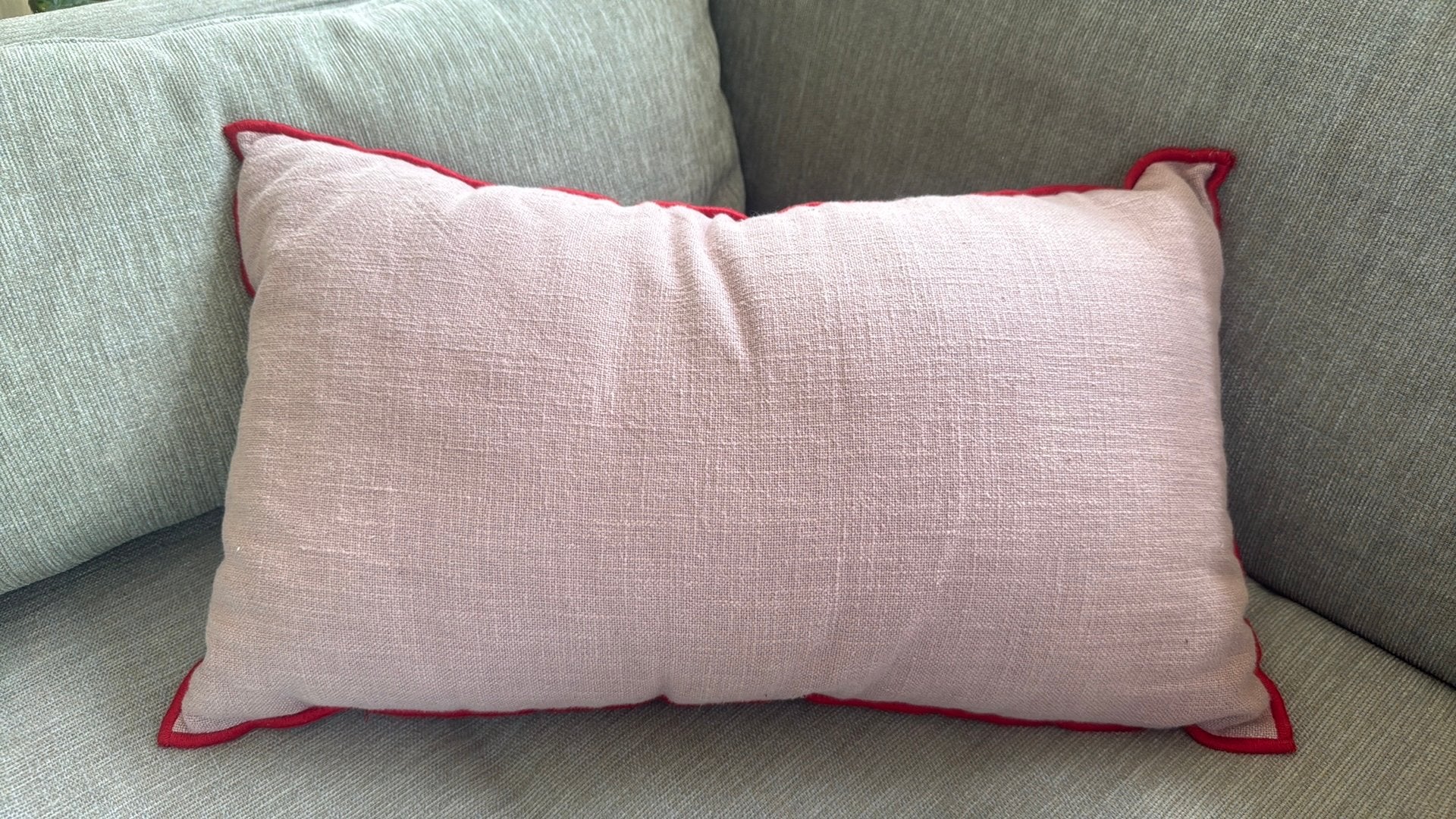 Hk living linnen kussen roze, Huis en Inrichting, Woonaccessoires | Kussens, Ophalen, Zo goed als nieuw, Vierkant