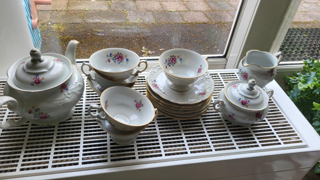 Vintage 6 delig theeservies van wawel uit polen, Antiek en Kunst, Ophalen