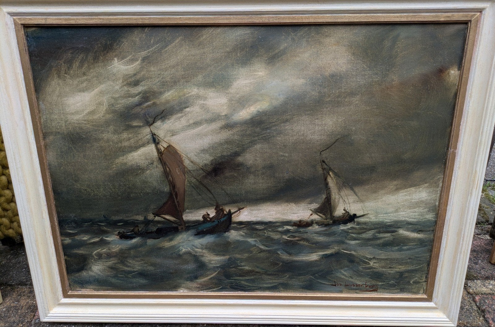 JOS LUSSENBURG | Het licht tegemoet (1956), Antiek en Kunst, Kunst | Schilderijen | Klassiek, Ophalen of Verzenden