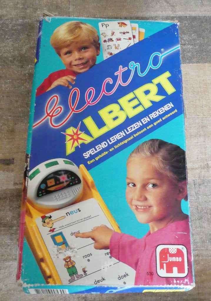 Vintage Electro Albert computer in originele doos Jumbo, Ophalen of Verzenden, Zo goed als nieuw, Taal en Lezen