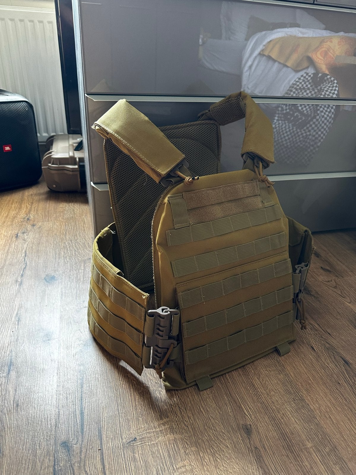 Tactisch Vest / Plate Carrier - Tan, Ophalen of Verzenden, Zo goed als nieuw