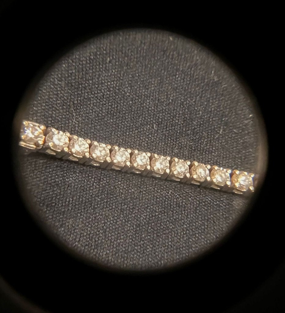 Tennis armband met echte diamanten, Ophalen, Zo goed als nieuw, Met edelsteen, Goud