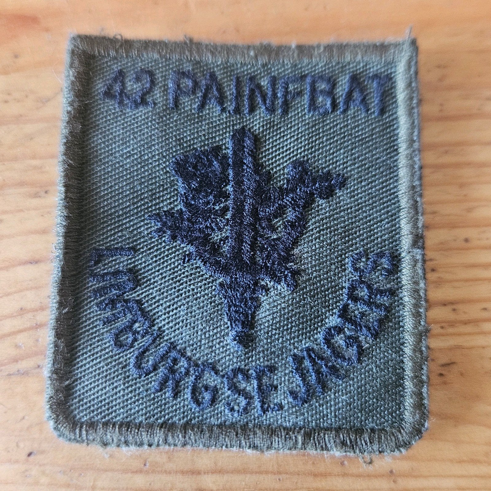 Borstembleem 42 PAINFBAT Limburgse Jagers, Verzamelen, Ophalen of Verzenden, Landmacht, Nederland, Embleem of Badge