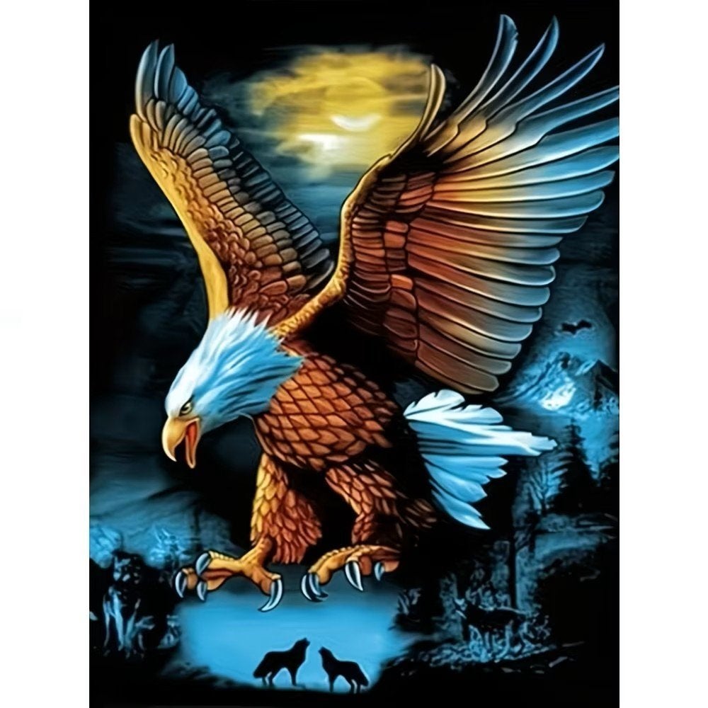 50x40cm Diamond Painting roofvogel (vierkant) nr 8, Verzenden, Nieuw, Meerkleurig, Overige materialen