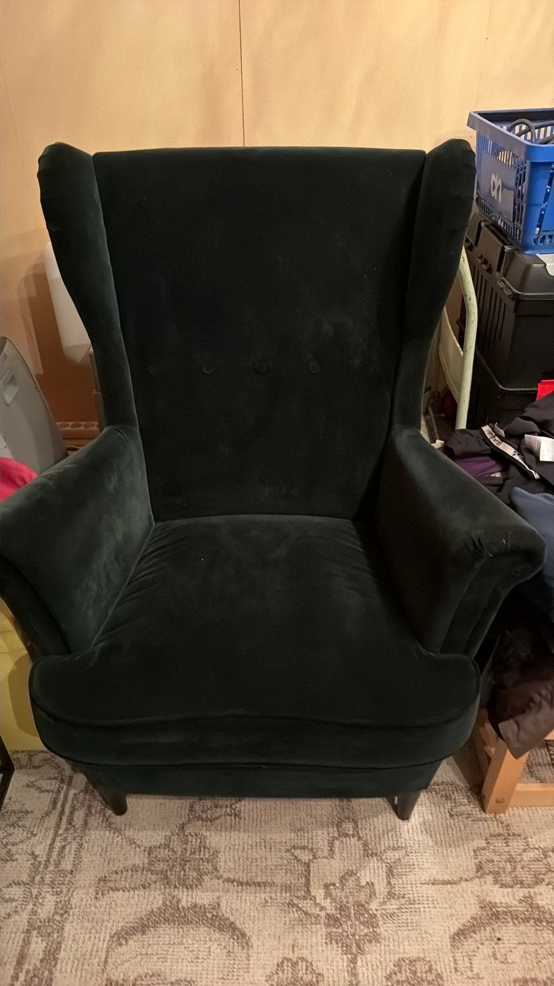 Strandmon fauteuil en hocker in zeer goede staat, Huis en Inrichting, Ophalen, Zo goed als nieuw, 75 tot 100 cm, 50 tot 75 cm