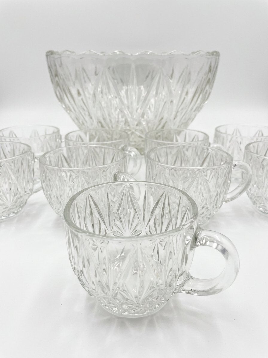 Prachtige Bowlset met 8 Glazen Onbeschadigd, Ophalen of Verzenden, Zo goed als nieuw, Glas, Overige stijlen