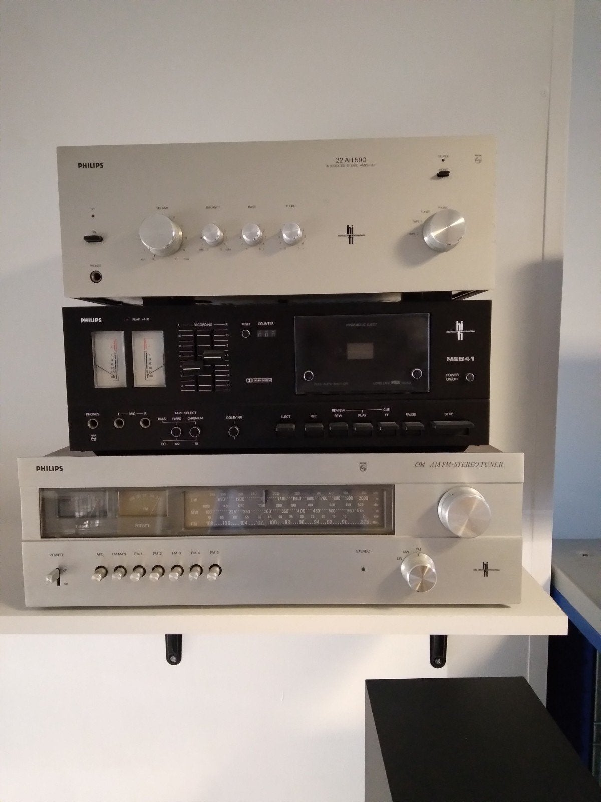 Philips Hifi Vintage Set:, Tuner, Versterker., Audio, Tv en Foto, Ophalen, Philips, Gebruikt, Losse componenten
