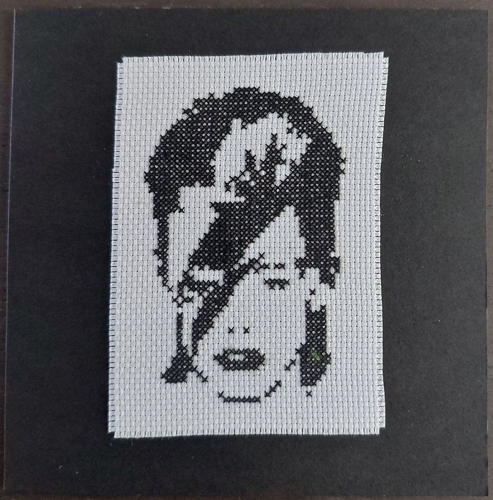 kaart met geborduurde Ziggy Stardust/David Bowie (1891), Ophalen of Verzenden, Nieuw, Man of Vrouw