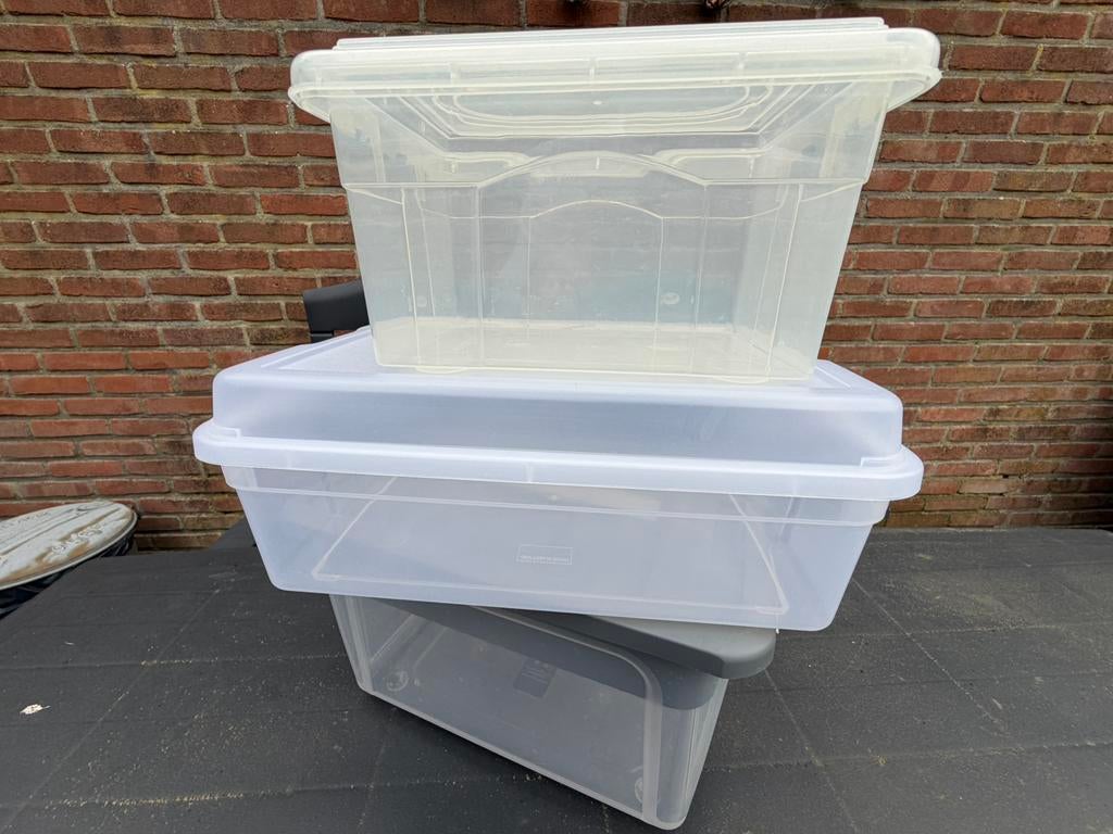 Opbergen boxen doorzichtig, Ophalen, Zo goed als nieuw