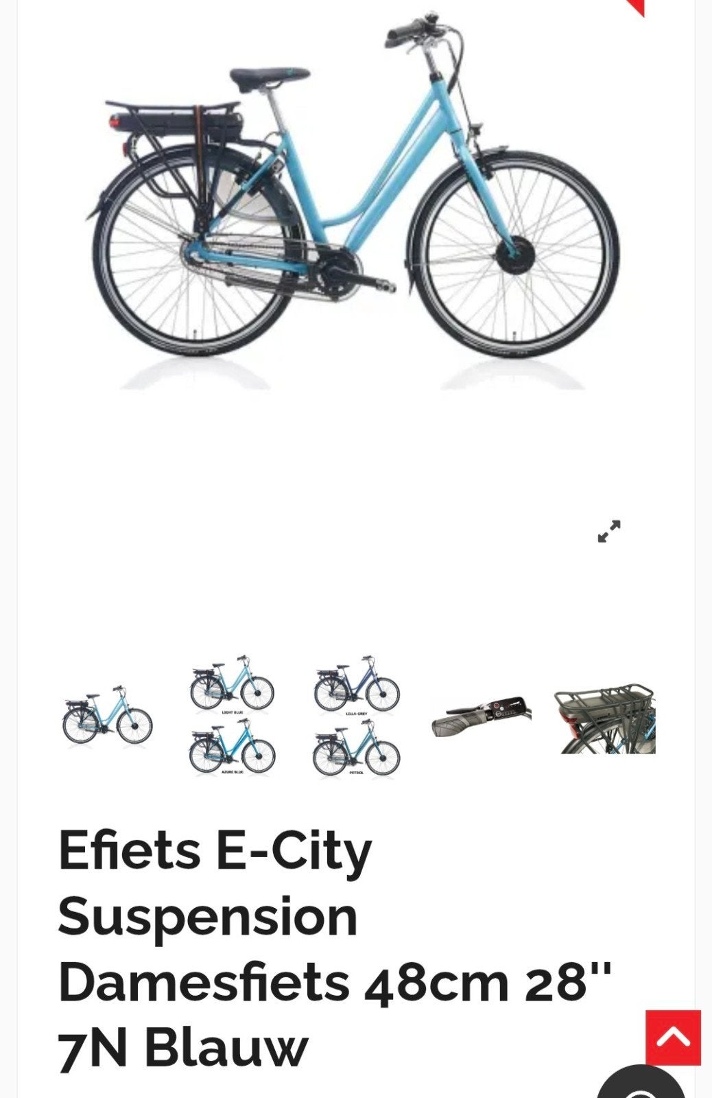E-City Suspension Damesfiets 48cm 28" 7N Blauw, Nieuw, 47 tot 51 cm, 50 km per accu of meer, Ophalen