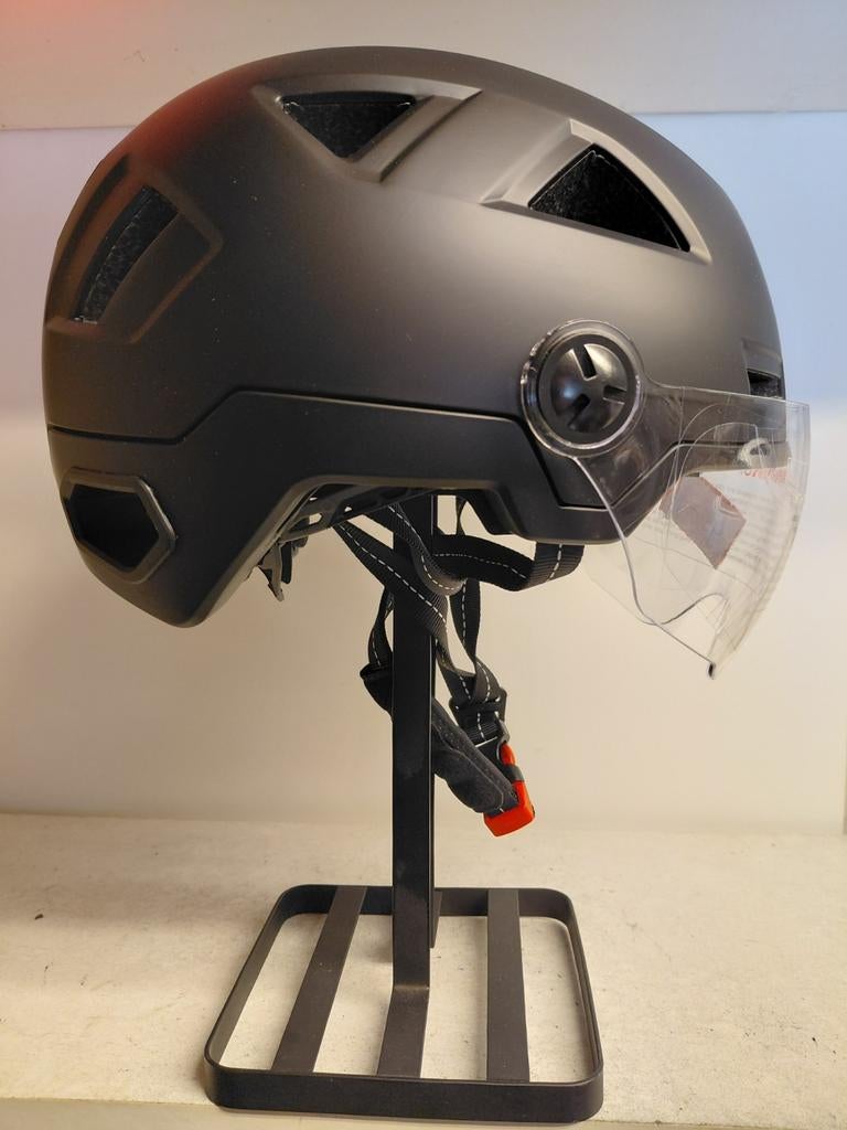 Nieuwe speed pedelec helm met vizier en verlichting S M, M, Kinderen, Nieuw met kaartje, Overige merken