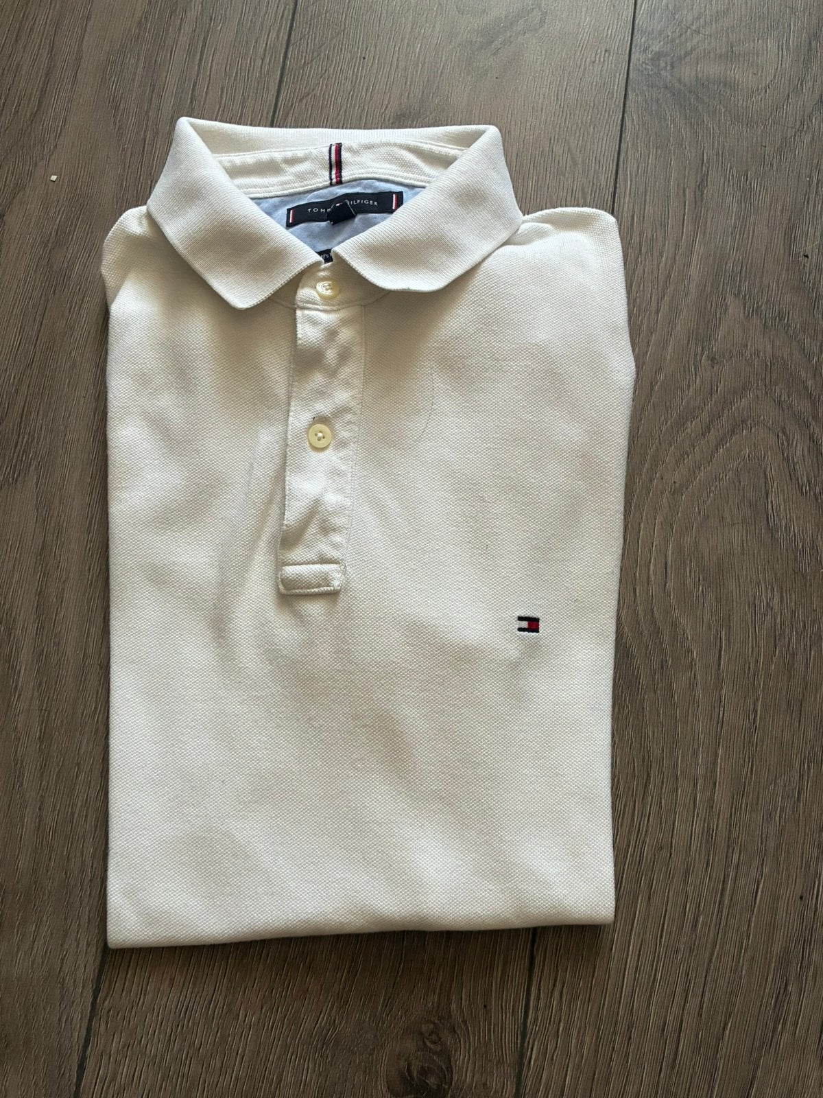 Tommy hilfiger polo wit maat L, Kleding | Heren, Polo's, Verzenden, Gedragen, Maat 52/54 (L), Wit