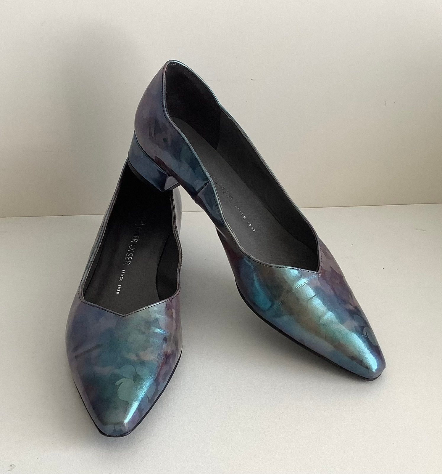 Peter Kaiser lak leren schoenen met print mt 6 is mt 39, Overige kleuren, Nieuw, Ballerina's, Ophalen of Verzenden