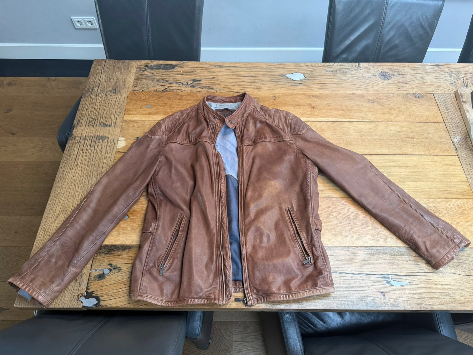 Leren jas XL bruin, Kleding | Heren, Ophalen of Verzenden, Zo goed als nieuw, Maat 56/58 (XL), Bruin