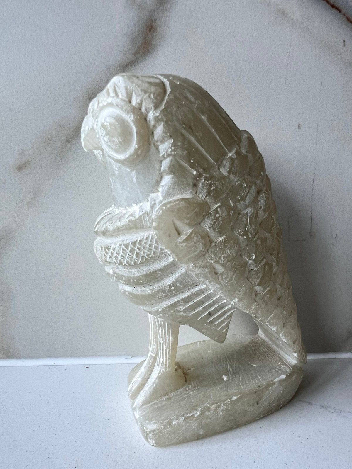 VINTAGE STENEN SCULPTUUR BEELDJE UIL BEELD SPEKSTEEN, Verzamelen, Ophalen of Verzenden, Zo goed als nieuw, Dier