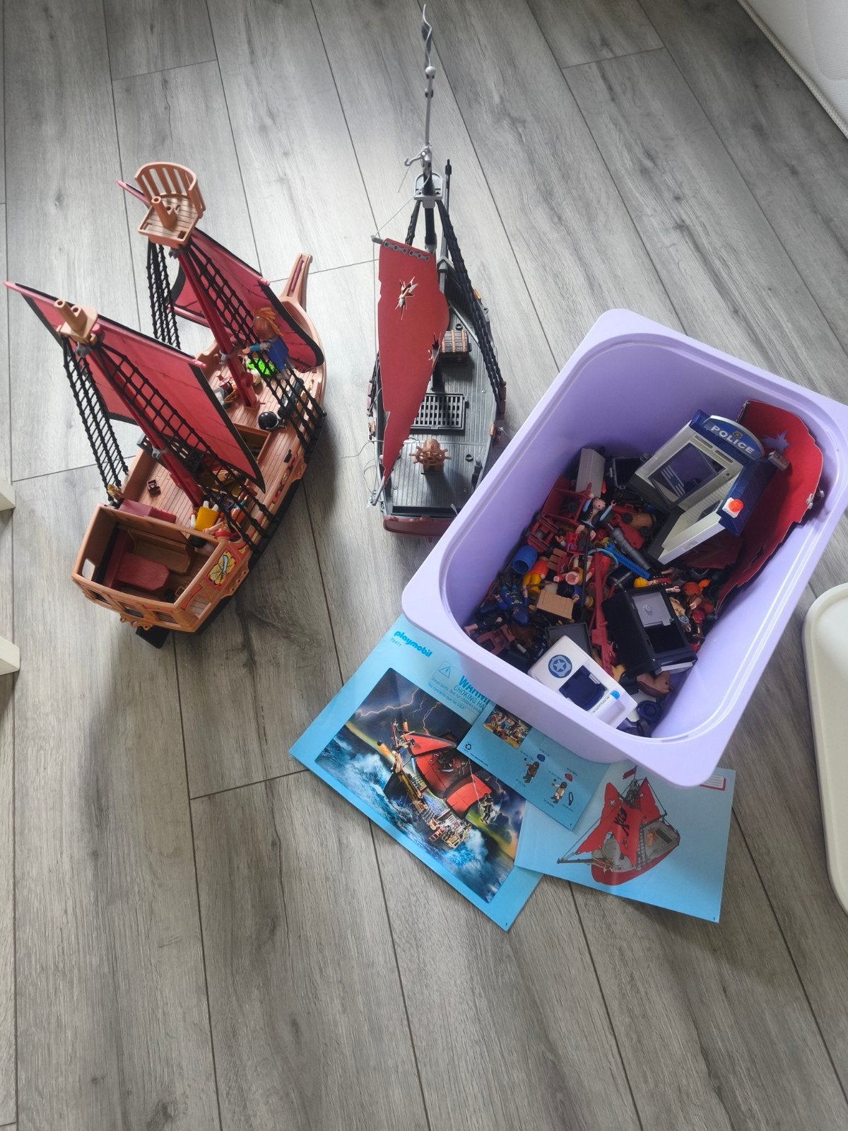 Playmobil Piratenschip en klein schip met accessoires, Ophalen, Gebruikt, Complete set
