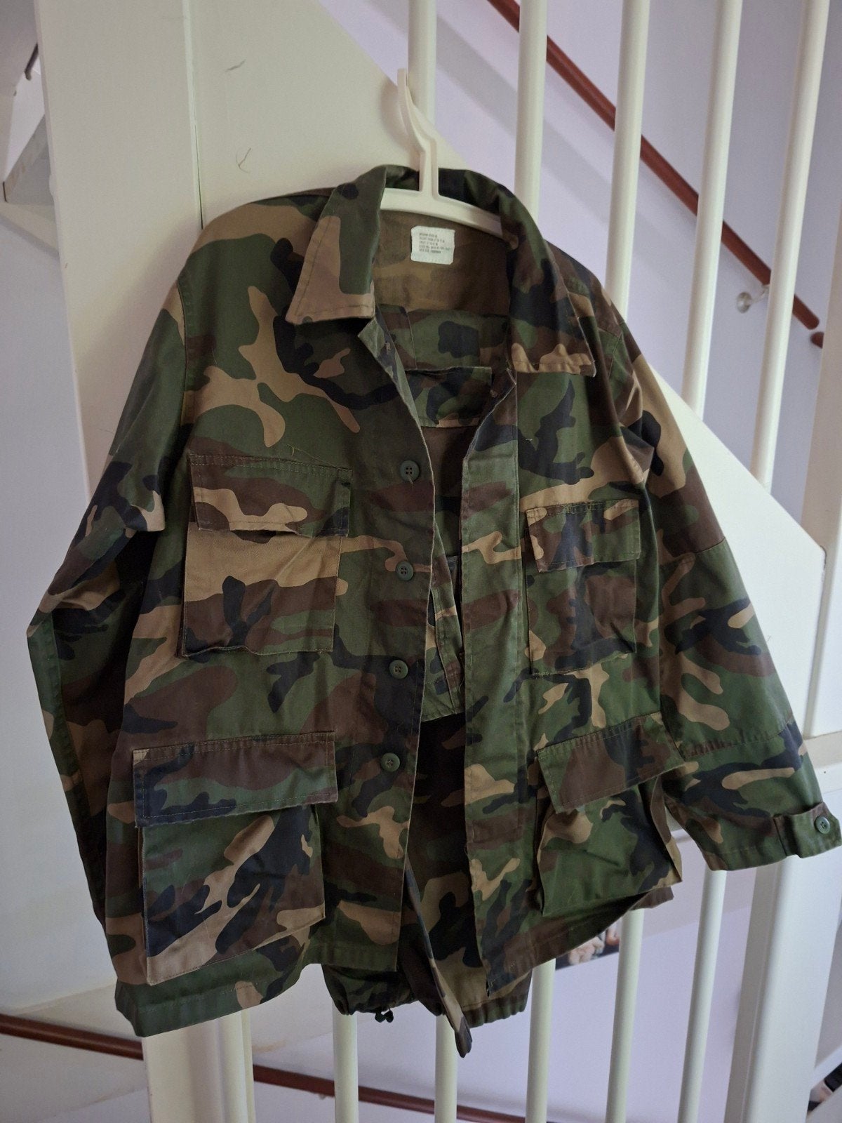 Heren camouflage jas en broek  maat M zgan, Ophalen of Verzenden, Zo goed als nieuw, Maat 48/50 (M), Meerkleurig
