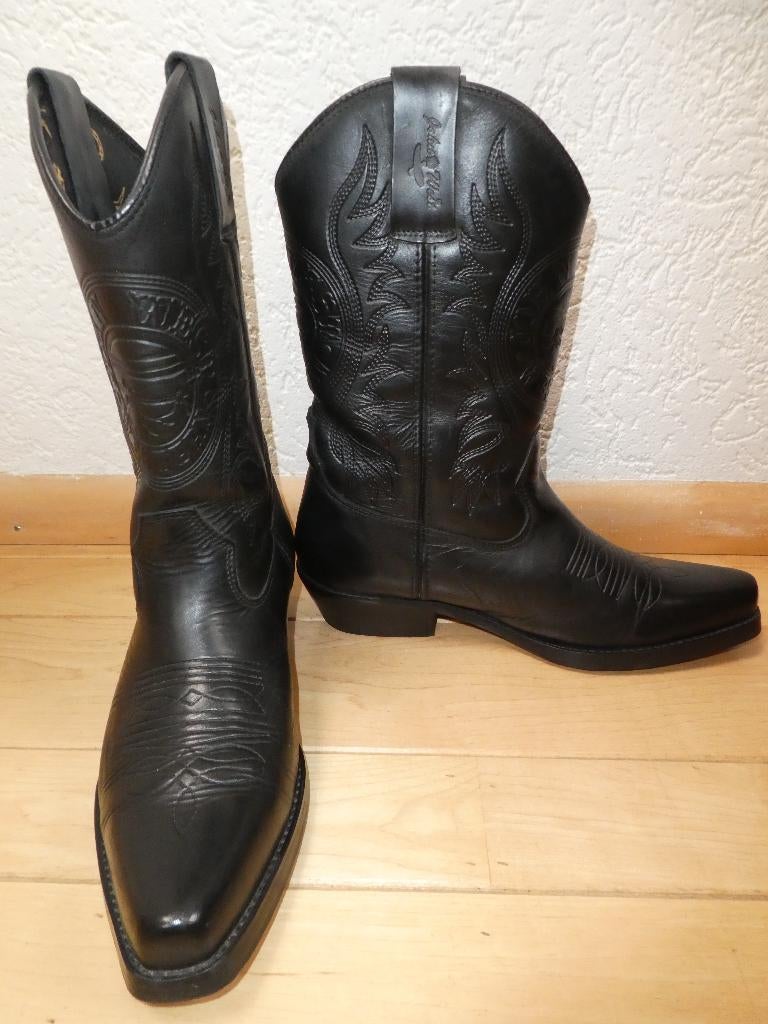 John West heren boots maat 42 western cowboy laarzen zwart, Verzenden, Zwart, Boots, John West