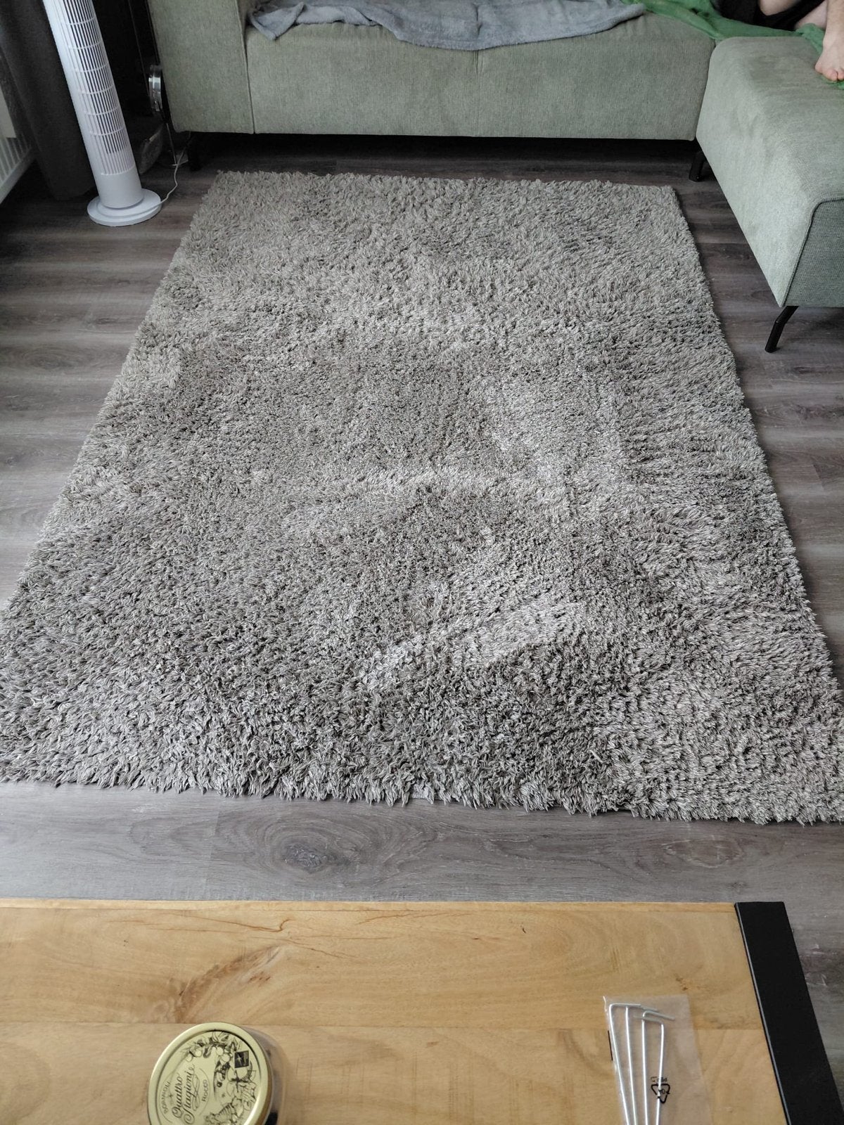 Grijs hoogpolig vloerkleed, komt van Ikea, Ophalen, Gebruikt, 150 tot 200 cm, 200 cm of meer