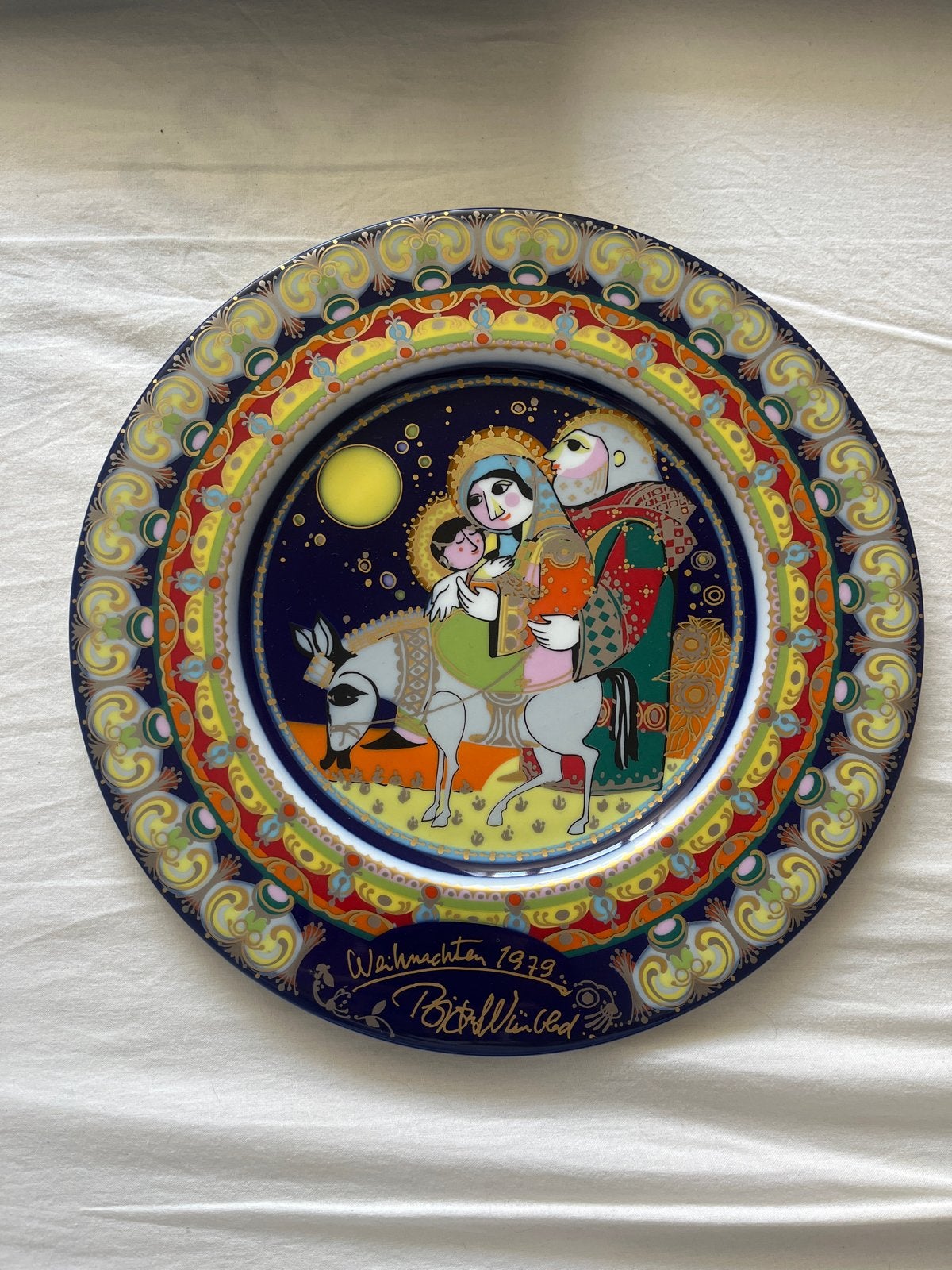 Rosenthal Kerstbord 1979 Bjørn Wiinblad - Vlucht naar Egypte, Ophalen of Verzenden