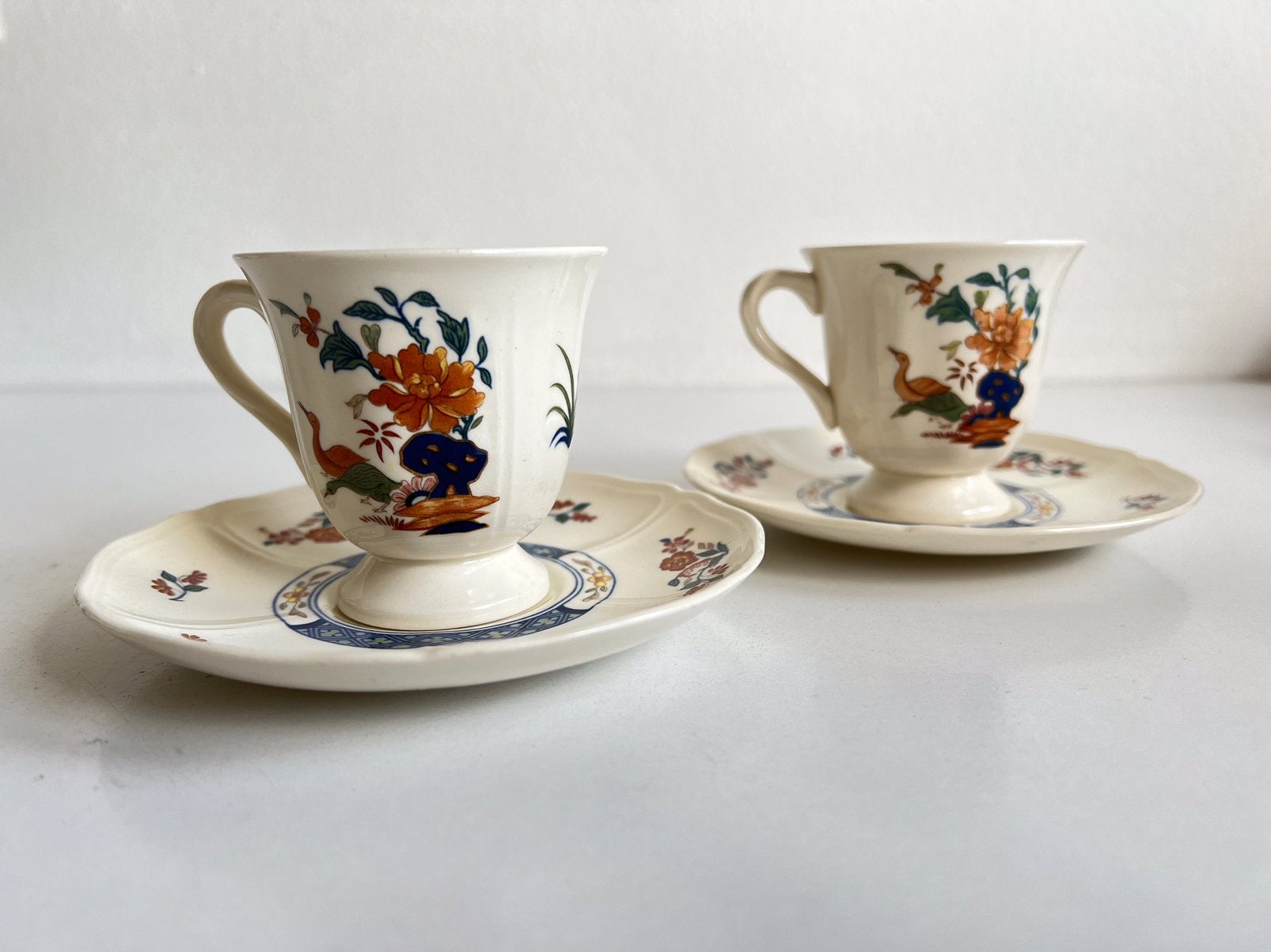 2x Wedgwood Chinese Teal espresso kop en schotel - NIEUW, Aziatisch, Nieuw, Ophalen of Verzenden, Kop(pen) en/of Schotel(s)