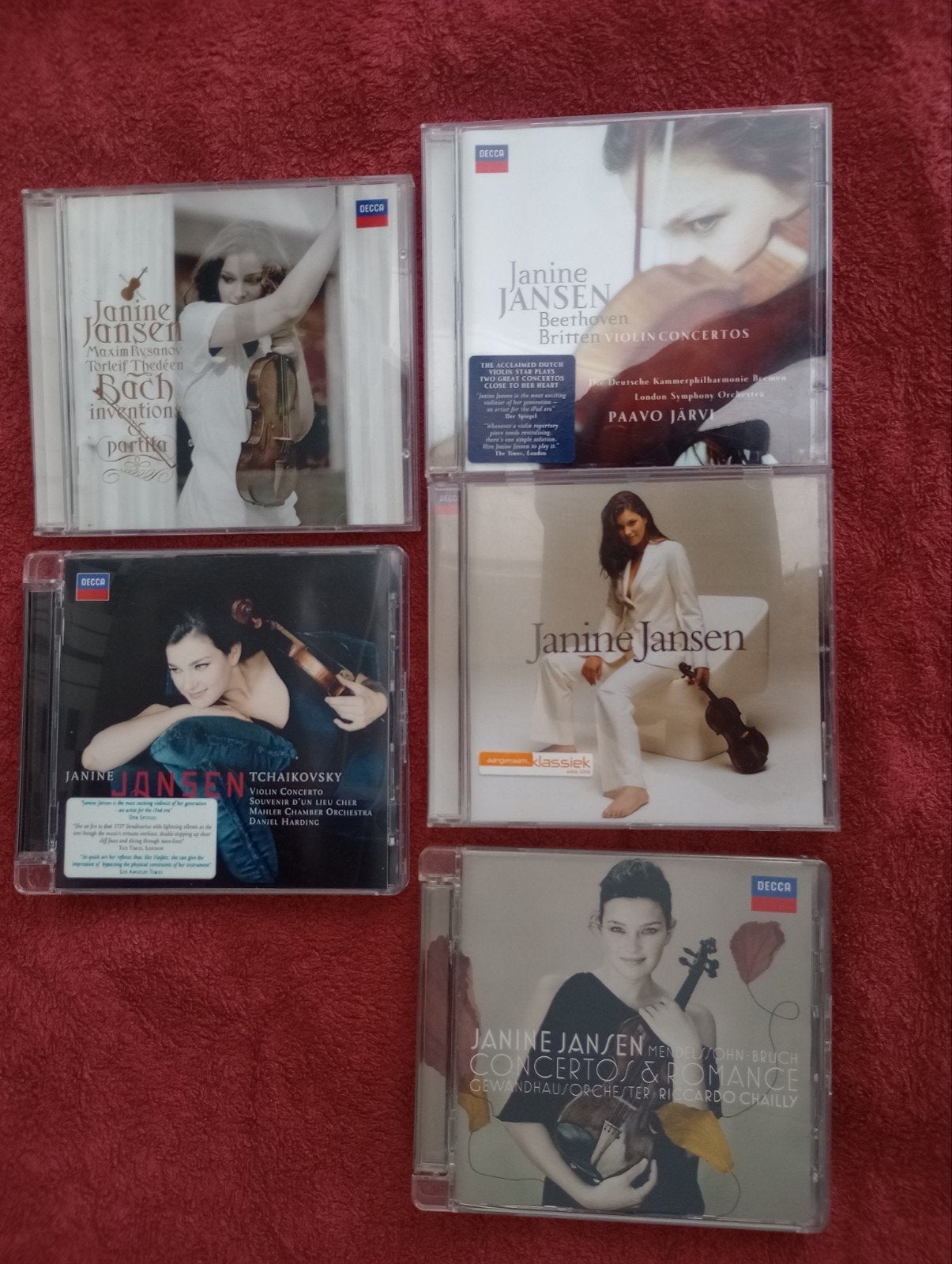 Janine Jansen 5 CD's - Bach - Tchaikovsky - Beethoven e.a., Cd's en Dvd's, Cd's | Klassiek, Ophalen of Verzenden, Romantiek, Gebruikt