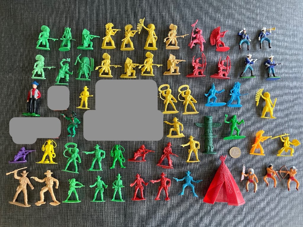 Indiaanen en Cowboy Plastic Figuren, Verzamelen, Poppetjes en Figuurtjes, Ophalen, Zo goed als nieuw