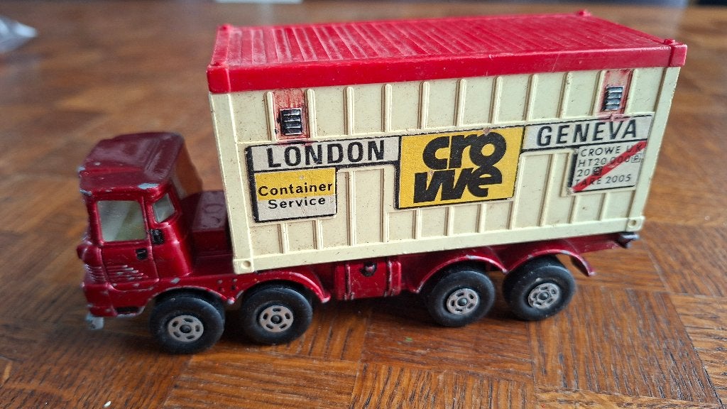 Matchbox scammel container truck, Ophalen of Verzenden, Gebruikt, Bus of Vrachtwagen, Matchbox