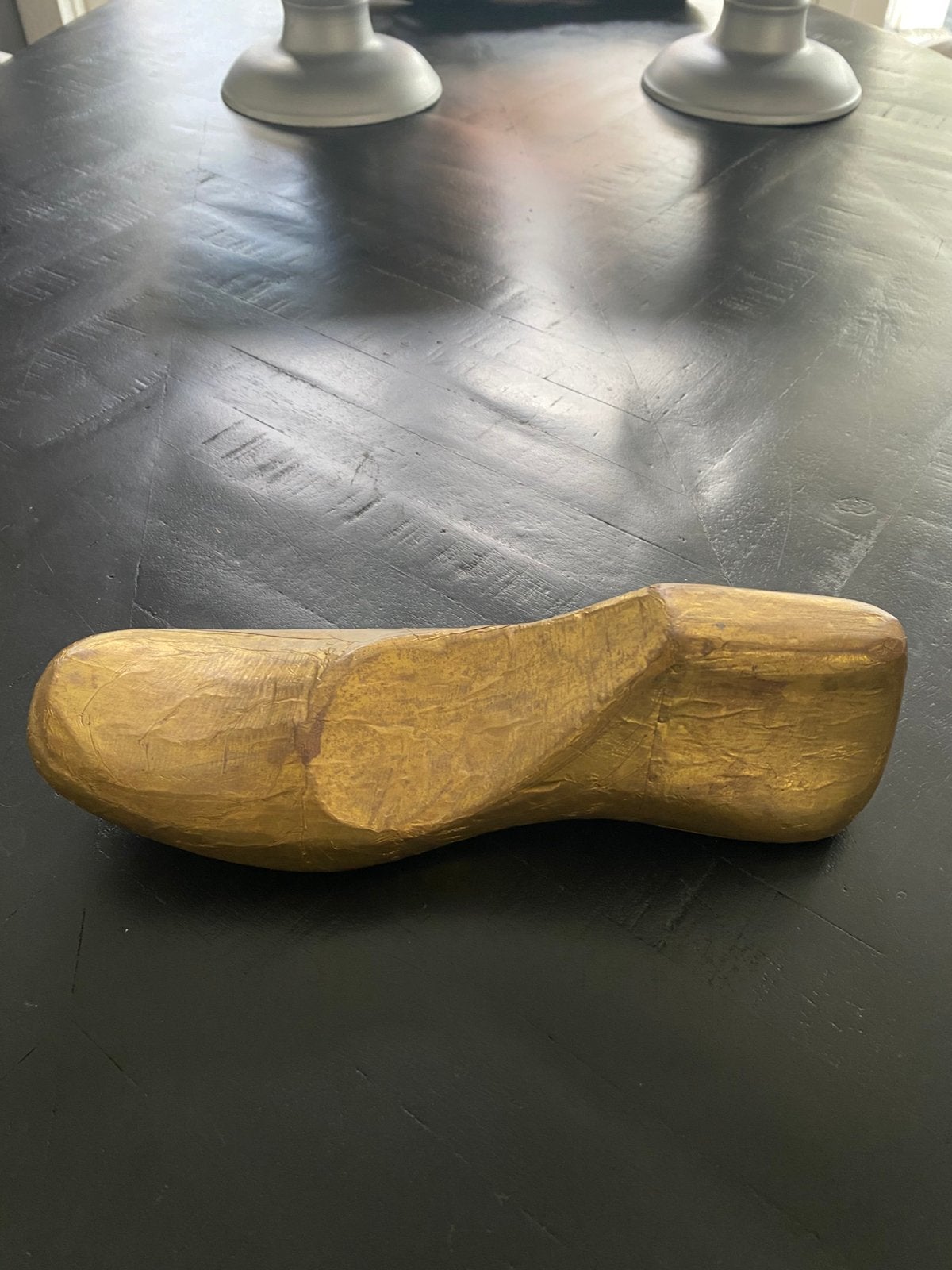 Schoen mal, madame stolz,hout/metaal, goudkleur, Ophalen