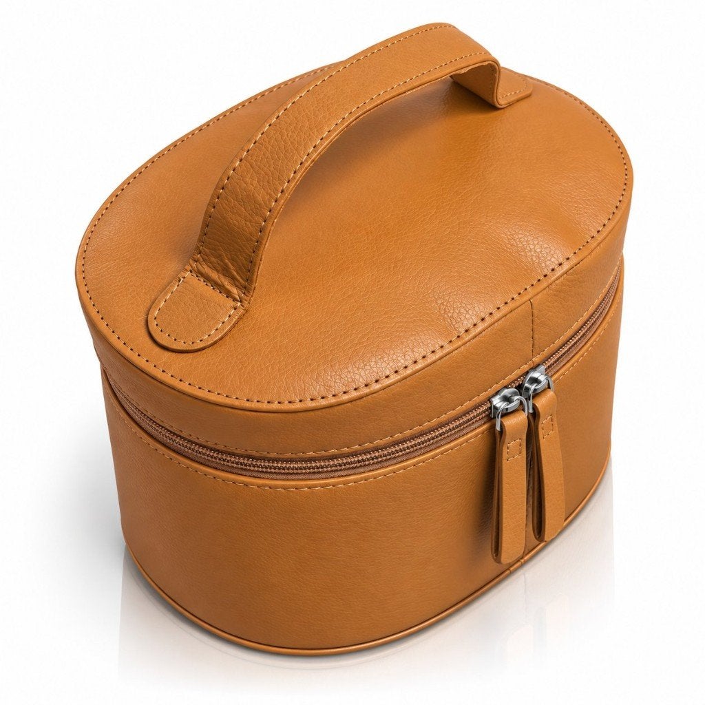 Partij leren bruine toilettassen beauty cases, NHP International, Softcase, Bruin, Ophalen of Verzenden