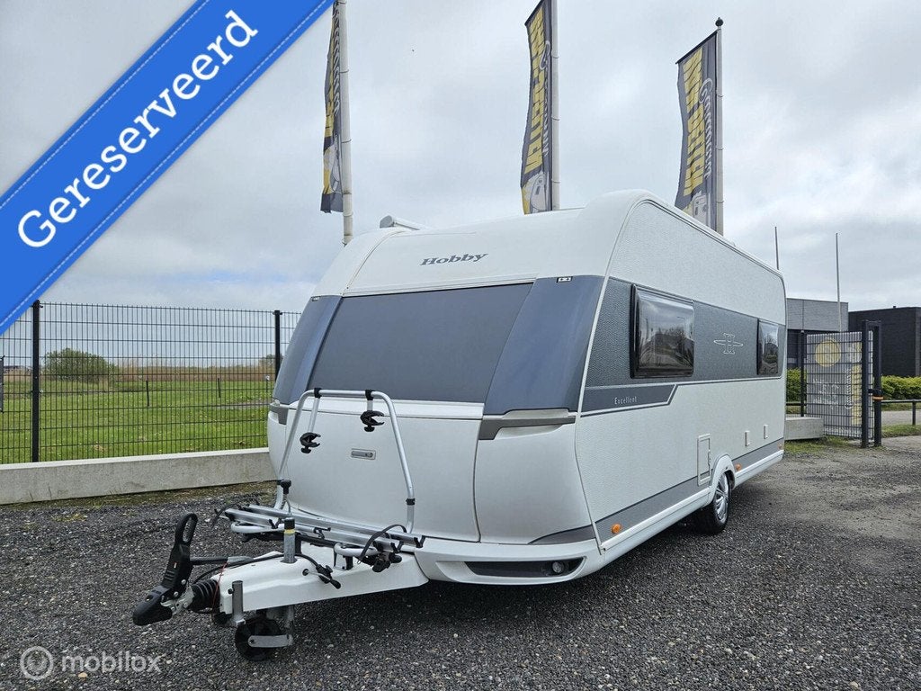 HOBBY EXCELLENT 495 UL|ENKELE BEDDEN|LUIFEL|MOVER|FIETSENDRA, Hobby, 7 tot 8 meter, Bedrijf, Schokbreker